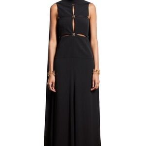 Paco Rabanne Black Sleeveless Mock Neck Gown
